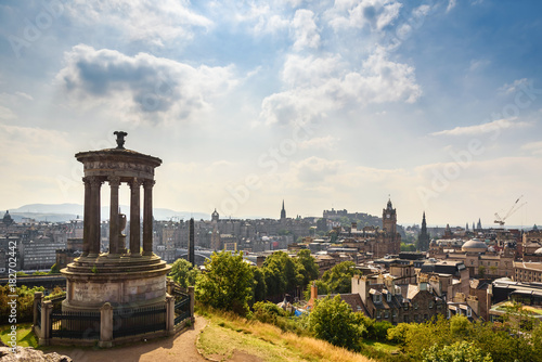 Plakat widok z Edynburga od Calton Hill w Szkocji