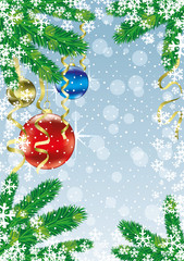 Sticker - Festive background with balls.