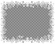 © karachenkov - Snow frame on a transparent background. Abstract winter background for your Merry Christmas and Happy New Year frame design. Vector illustration