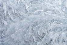 Frost Texture On The Frozen Window.