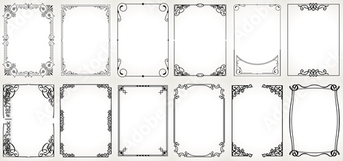 Fotografía Big set Template of Decorative vintage frames,borders rectangular shape