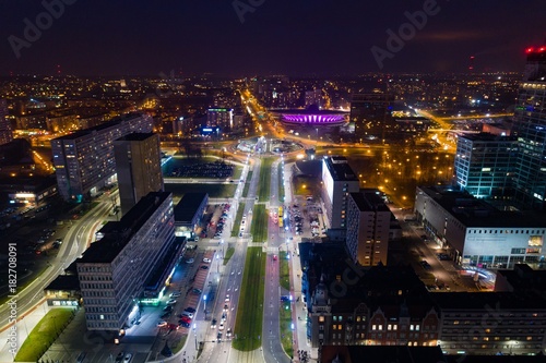 Fototapety Katowice   widok-z-lotu-ptaka-na-katowice-noca