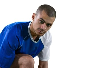 Wall Mural - Portrait of football player getting ready for the game