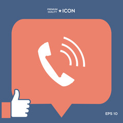 Telephone handset, telephone receiver icon