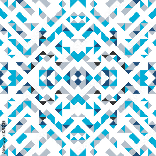 Seamless pattern of triangles and lines. Zigzags and sharp corners. Movement ...
