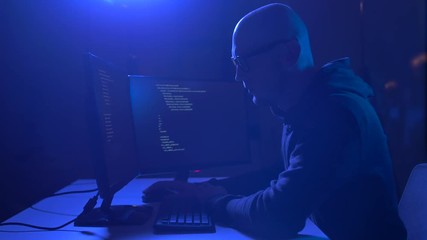hacker using computer virus for cyber attack