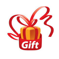 Wall Mural - vector logo gift