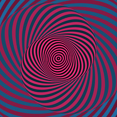 Wall Mural - Colorful hypnotic psychedelic spiral. Modern vector illustration with optical illusion. Twisted striped round shape. Magical decorative background. Element of design.