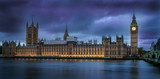 Fototapeta Big Ben - Big Ben and Westminster bridge in London at dusk.