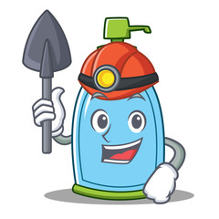 Canvas Print - Miner liquid soap character cartoon