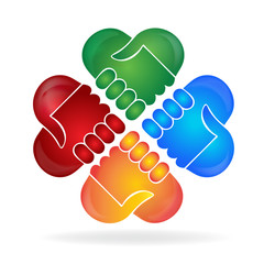 Wall Mural - Teamwork handshake business success logo