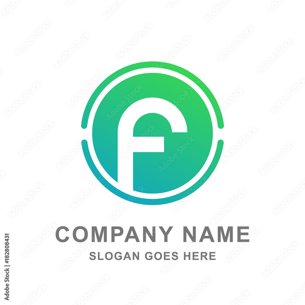F In Circle F letter in a round circle logo vector Stock Vector | Adobe Stock