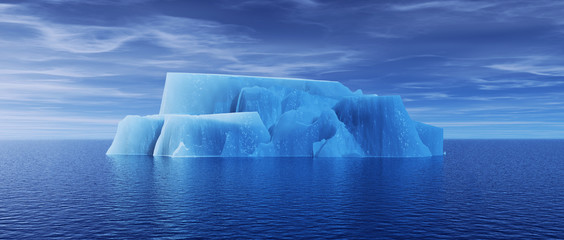 Wall Mural - view of iceberg with beautiful transparent sea