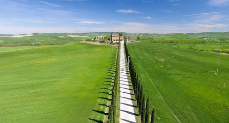 Wall Mural - Beautiful colors of Tuscany, aerial view in spring season