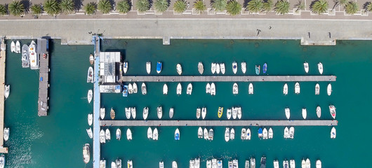 Sticker - Top view of boats in the port