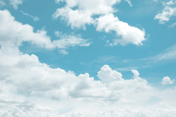 Wall Mural - blue sky with large clouds bakcground