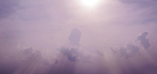 Wall Mural - abstract background of vanilla sky with a special splash beam from the sun down to the clouds