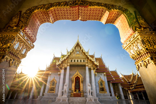 Bangkok City - Benchamabophit dusitvanaram temple from Bangkok Thailand Wallpaper Mural