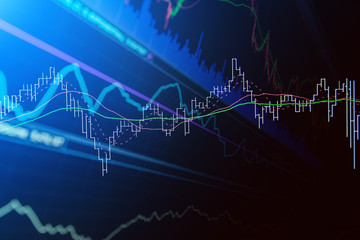 Wall Mural - financial stock market graph chart of stock market investment trading screen