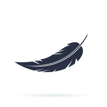 Feather Vector Icon Isolated On White Background