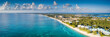 panoramic landscape aerial view of the tropical paradise of the cayman islands in the caribbean sea