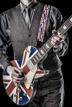 Brit Pop Guitarist Playing