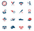 baseball color icon set