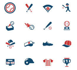 Wall Mural - baseball color icon set