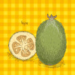 Card with Ripe Whole and Cross Section Feijoa