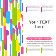 Magazine vector poster illustration backdrop. Speed line abstract modern colorful mockup. Colored cover book template trendy rounded corner banner. Colorful dynamic for text background mock up.