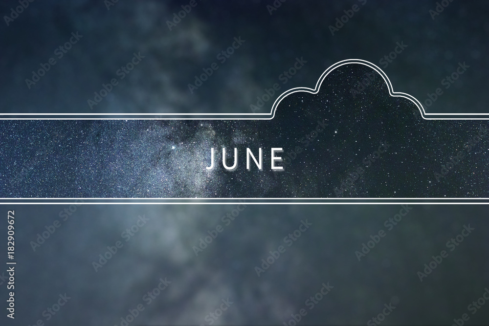 JUNE word cloud Concept. Space background. Stock Illustration | Adobe Stock
