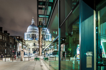 St Pauls cathedral in winter night, London