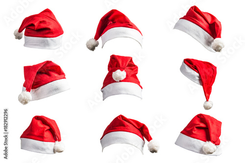 Christmas santa hat Christmas hat on white background - Buy this stock photo and explore similar images at Adobe