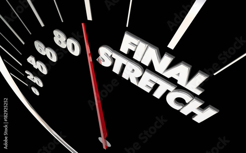 Photographie Final Stretch Speedometer Almost There Done 3d Illustration