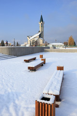 Walk along the promenade during the first snow