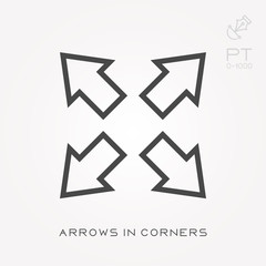 Wall Mural - Line icon arrows in corners