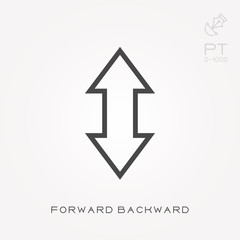 Wall Mural - Line icon forward backward