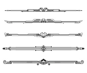 Set of Art deco borders and ornaments.