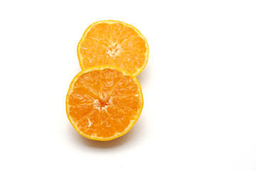 Wall Mural - Orange on white background.