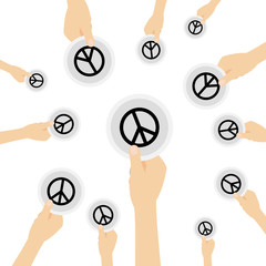 Canvas Print - Hand hält Symbol - Peace