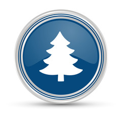 Sticker - Blauer Button - Tannenbaum