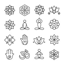 Yoga And Meditation Icons 02