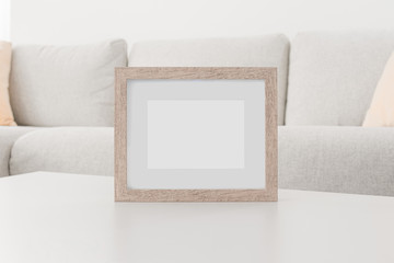 Wooden Picture Frame with Mat Mockup