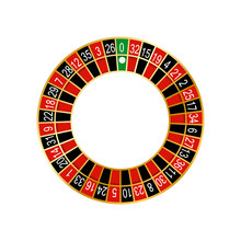 Vector illustration of detailed casino roulette wheel.