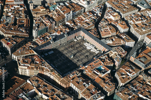 Plakat Panoramę miasta z widokiem na Madryt