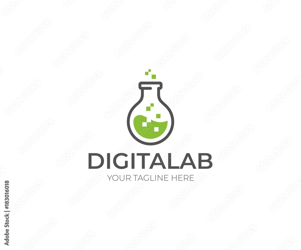 Digital Color Lab Logo Digital Lab Logo Template. Chemical Flask Vector Design. Science ...