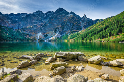 Dekoracja na wymiar  zielone-jezioro-morskie-oko-tatry-polska