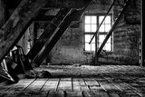 Fototapeta Na drzwi - attic in the old mill