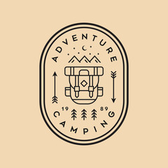 Adventure vintage logo vector design illustration outdoor sign emblem