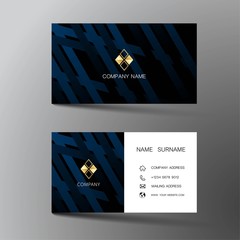 Modern business card template design. With inspiration from the abstract. Contact card for company. Two sided black and white . Vector illustration. 